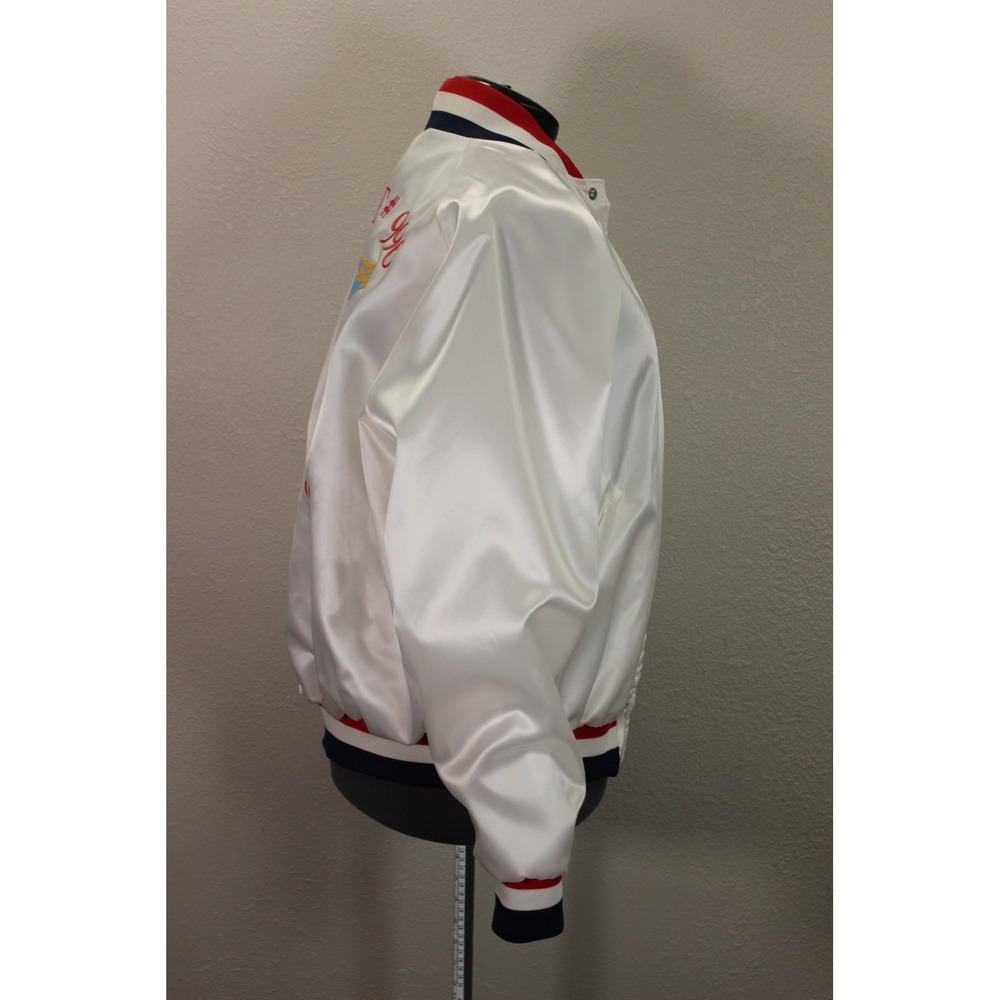 Hilton Active Apparel Vintage Satin Snap Front Bomber Jacket Men's Large - Picture 2 of 14
